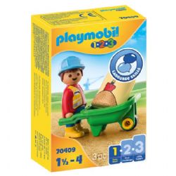 *** // PLAYMOBIL 1-2-3 - OUVRIER AVEC BROUETTE #70409